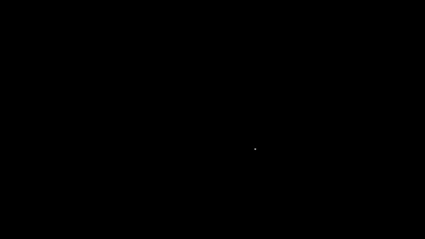 Weiße Linie Motor Gasmessgerät Symbol isoliert auf schwarzem Hintergrund. Leere Tankuhr. Volle Tankanzeige. 4K Video Motion Grafik Animation — Stockvideo