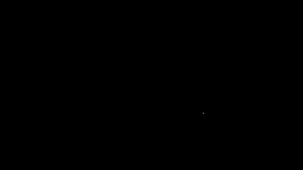Ligne blanche Tuyaux métalliques de l'industrie et icône de la vanne isolés sur fond noir. Animation graphique de mouvement vidéo 4K — Video