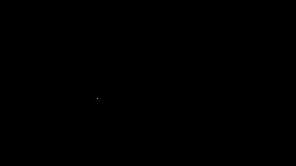 Bílá čára Ikona sledování doručení izolované na černém pozadí. Sledování balíků. Grafická animace pohybu videa 4K — Stock video