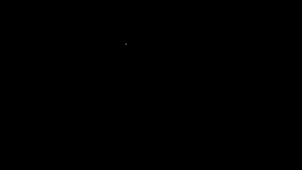 Ligne blanche Icône de feu de circulation isolé sur fond noir. Animation graphique de mouvement vidéo 4K — Video