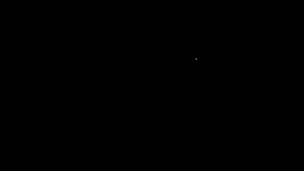 白い線黒の背景に隔離されたビデオグラフィックカードのアイコン。4Kビデオモーショングラフィックアニメーション — ストック動画