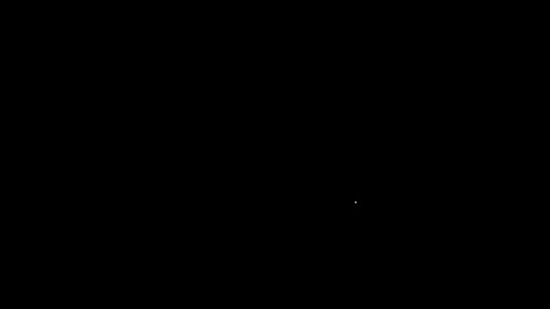 Белая линия, значок памяти случайного доступа, выделенный на черном фоне. Видеографическая анимация 4K — стоковое видео