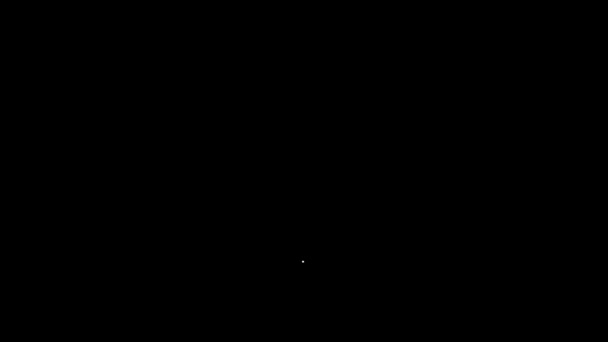 白い線黒の背景に隔離されたセーターアイコン。プルオーバーアイコン。スウェットシャツのサイン。4Kビデオモーショングラフィックアニメーション — ストック動画