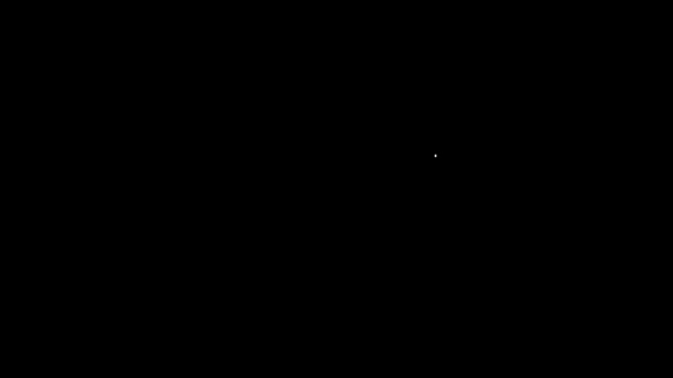 Vit linje Datorskärm med kardiogram ikon isolerad på svart bakgrund. Övervakningsikonen. EKG monitor med hjärtslag hand dras. 4K Video motion grafisk animation — Stockvideo