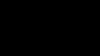 Siyah arka planda izole edilmiş beyaz çizgi erkek saç stili. 4K Video hareketli grafik canlandırması