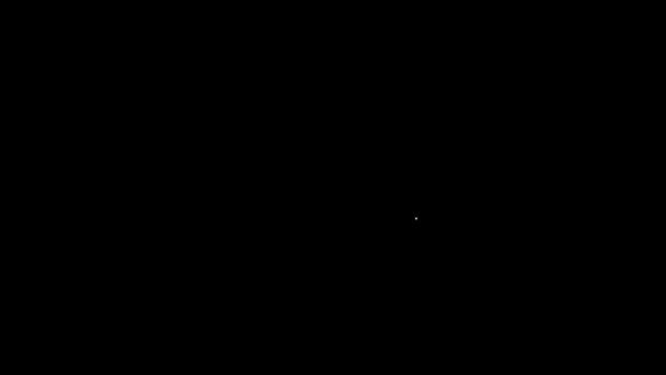 Linha branca ícone Molécula isolado no fundo preto. Estrutura de moléculas em química, professores de ciências cartaz educacional inovador. Animação gráfica em movimento de vídeo 4K — Vídeo de Stock