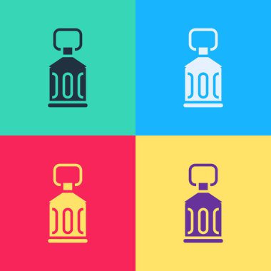 Pop Art Ramazan Kareem fener ikonu renk arkaplanında izole edildi. Vektör