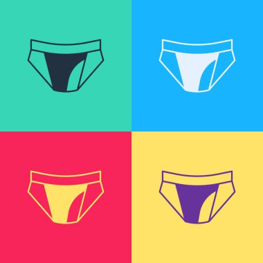 Pop Art Men iç çamaşırı ikonu renk arkaplanında izole edilmiş. Erkek iç çamaşırı. Vektör
