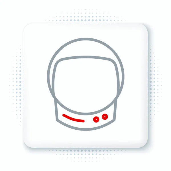 Ligne Astronaute icône casque isolé sur fond blanc. Concept de contour coloré. Vecteur — Image vectorielle