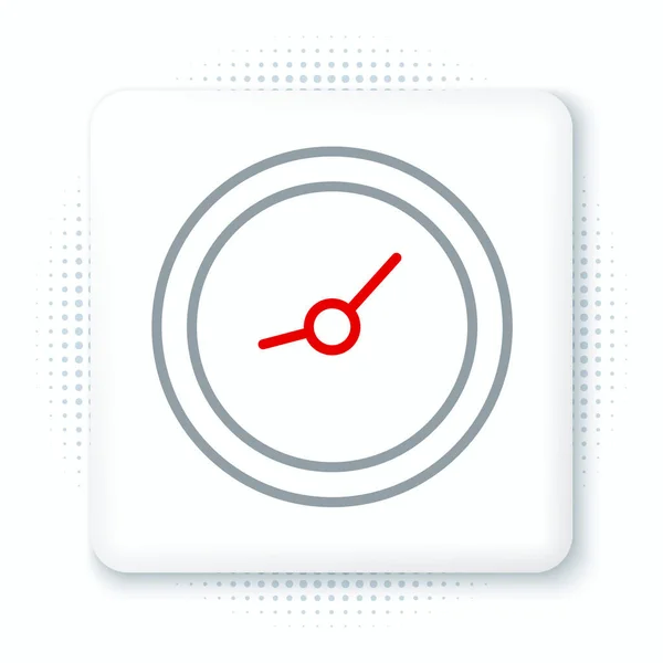 Icono de reloj de línea aislado sobre fondo blanco. Símbolo de tiempo. Concepto de esquema colorido. Vector — Vector de stock