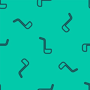 Blue line Kitchen ladle icon isolated seamless pattern on green background. Cooking utensil. Cutlery spoon sign. Vector