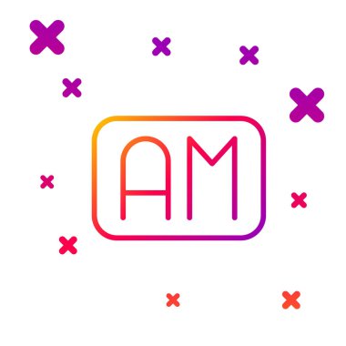 Renk çizgisi Beyaz arka planda Sabah Zaman simgesi izole. Zaman sembolü. Kademeli rastgele dinamik şekiller. Vektör