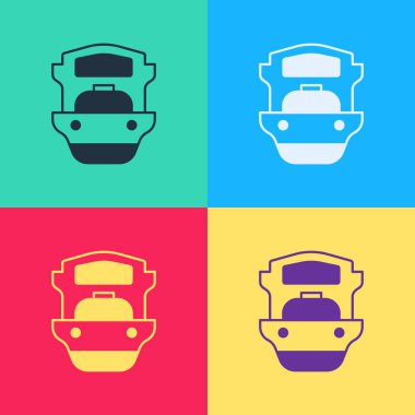 Pop Art Petrol tankeri ikonu renk arkaplanında izole edildi. Vektör