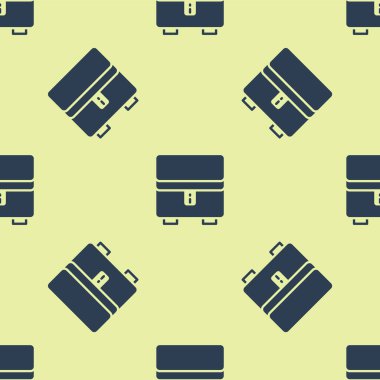 Mavi Mücevher kutusu simgesi sarı arkaplanda pürüzsüz desen izole etti. Mücevherli bir tabut. Vektör