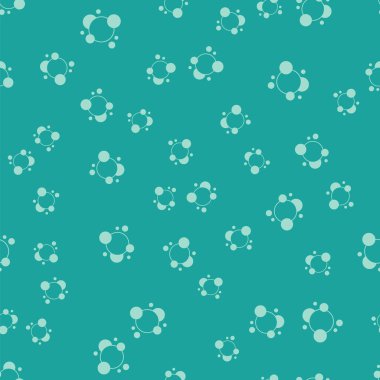 Green Soap water bubbles icon isolated seamless pattern on green background. Vector