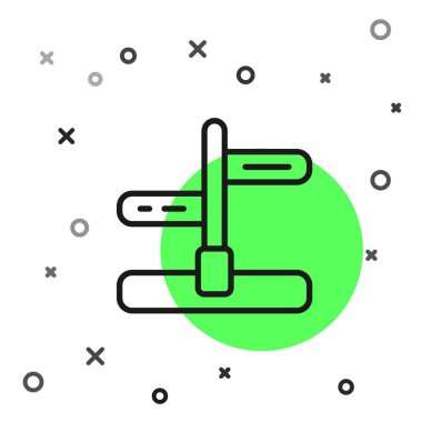 Siyah çizgi trafik levhası. Beyaz arkaplanda sinyal simgesi izole edildi. İşaretçi sembolü. İzole sokak bilgi levhası. Yön tabelası. Vektör