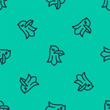 Mavi çizgi kartal ikonu yeşil arka planda kusursuz desen izole etti. Amerikan başkanlık sembolü. Vektör