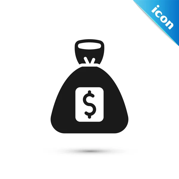 Grey Money bag icon isolated on white background. Dollar or USD symbol. Cash Banking currency sign. Vector — Stock Vector