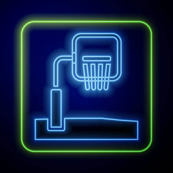 Zářící neon Basketball backboard ikona izolované na modrém pozadí. Vektor — Stockový vektor