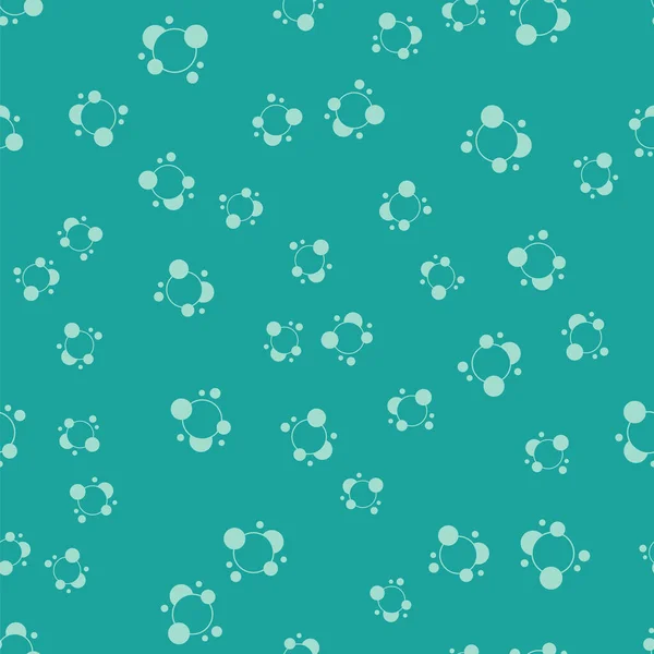 Green Soap water bubbles icon isolated seamless pattern on green background. Vector — Vetor de Stock