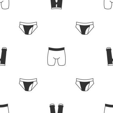 Set Pants, Cycling shorts and Men underpants on seamless pattern. Vector