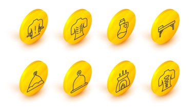 Set line Massage stone therapy, Aroma candle, Sauna hat, table, Essential oil bottle, and icon. Vector
