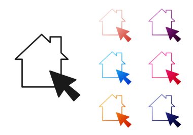 Siyah Çevrimiçi çalışan simge beyaz arkaplanda izole edildi. Evinde dizüstü bilgisayarla çalışan serbest çalışan bir adam. Uzaktan kumanda. Mesafeli iş kavramı. Simgeleri renklendirin. Vektör.