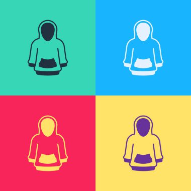 Pop Art Hoodie simgesi renk arkaplanda izole edildi. Kapüşonlu kazak. Vektör