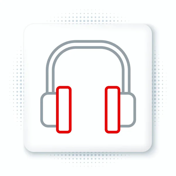 Ikona Słuchawek Liniowych Izolowana Białym Tle Słuchawki Koncepcja Słuchania Muzyki — Wektor stockowy