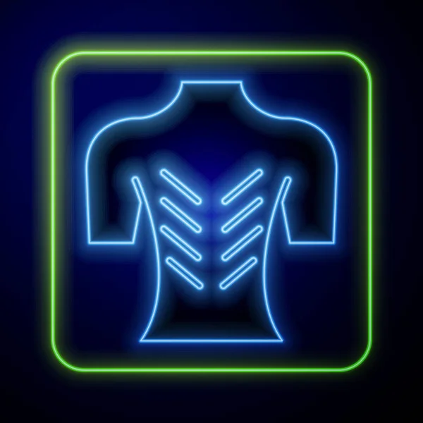 Leuchtende Neon Massage Ikone Auf Blauem Hintergrund Entspannung Muße Vektor — Stockvektor