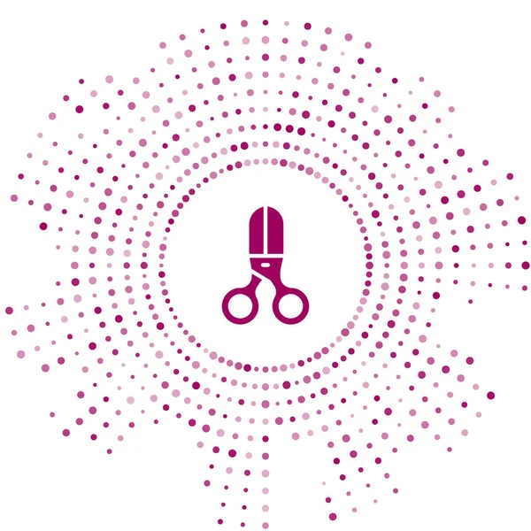 Purple Scissors Hairdresser Icon Isolated White Background Hairdresser Fashion Salon — Stock Vector