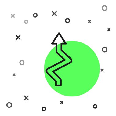 Beyaz arkaplanda siyah çizgi ok simgesi izole edildi. Yön Arrowhead sembolü. Navigasyon işaretçisi işareti. Vektör