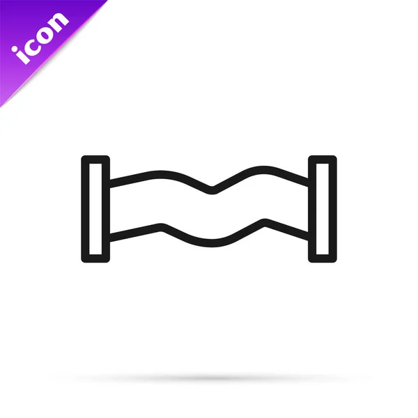 Siyah Çizgi Sanayi Metalik Boru Ikonu Beyaz Arka Planda Izole — Stok Vektör