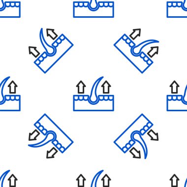 Çizgi insan saç kökü ikonu beyaz arka planda izole edilmiş pürüzsüz desen. Saç bakımı tedavisi. Renkli taslak konsepti. Vektör