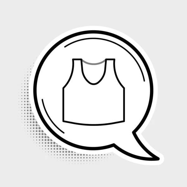 Line Undershirt icon isolated on grey background. Colorful outline concept. Vector — Stock Vector