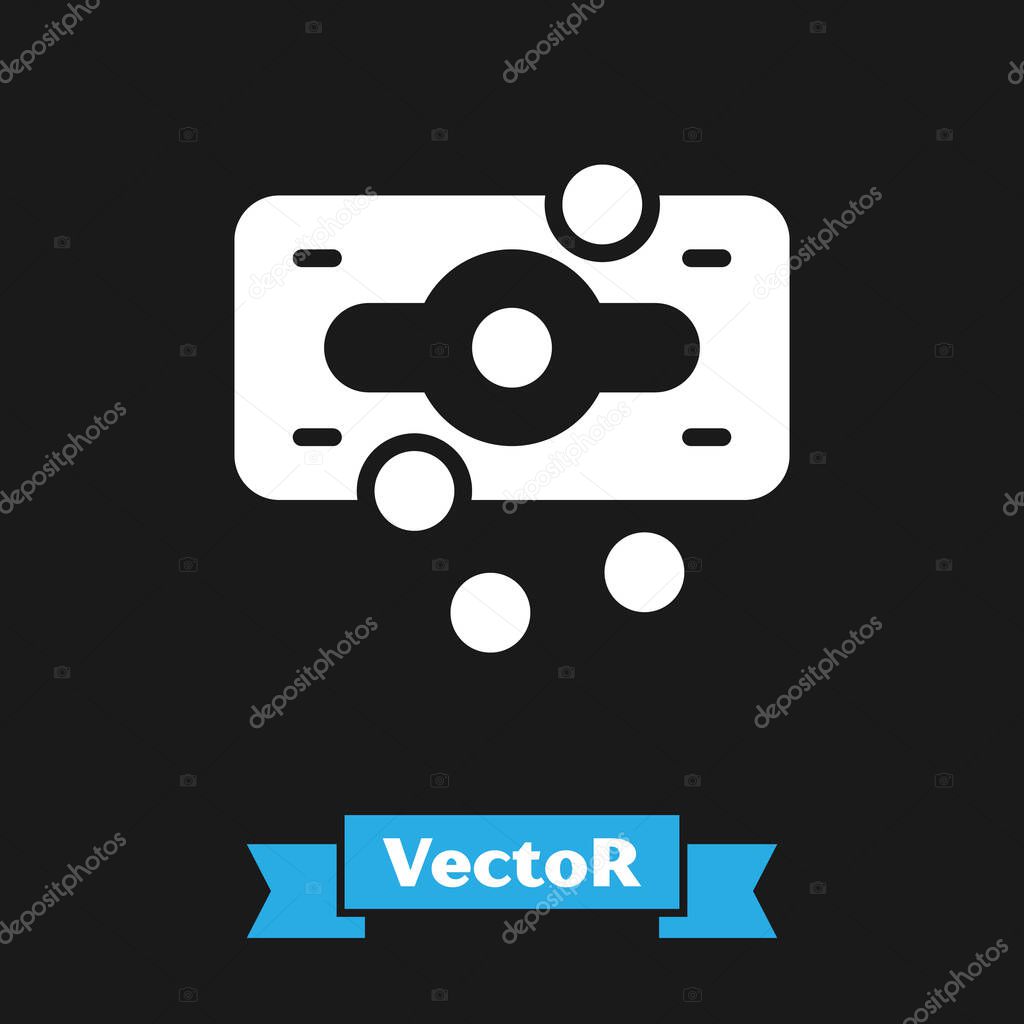 White Stacks paper money cash icon isolated on black background. Money banknotes stacks. Bill currency. Vector