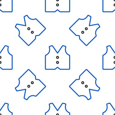 Çizgili Yelek simgesi beyaz arka planda izole edilmiş kusursuz desen. Klasik yelek. Erkekler için resmi kıyafet. Renkli taslak konsepti. Vektör