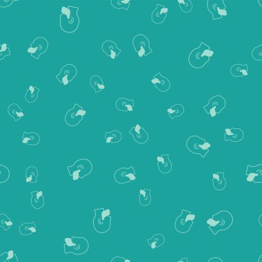 Yeşil Bıyık ve Sakal ikonu yeşil arka planda kusursuz desen izole etti. Berber dükkanı sembolü. Yüz kılı stili. Vektör