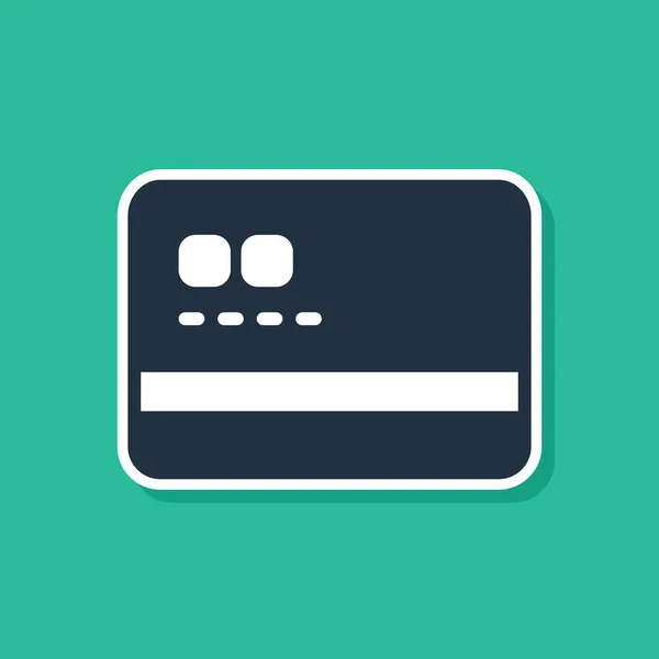Ikona Modré Kreditní Karty Izolované Zeleném Pozadí Online Platba Výběr — Stockový vektor
