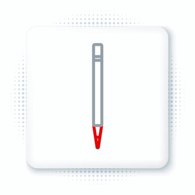 Silgi ve çizgi simgesine sahip satır kalem beyaz arkaplanda izole edildi. Çizim ve eğitim araçları. Okul sembolü. Renkli taslak konsepti. Vektör.