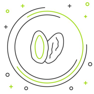 Çizgi Tarihi meyve simgesi beyaz arkaplanda izole edildi. Renkli taslak konsepti. Vektör