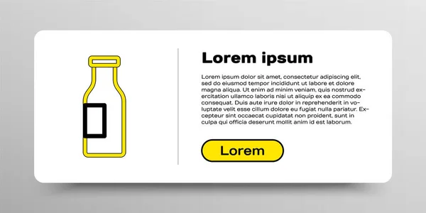 Linha Frasco Vidro Fechado Com Ícone Leite Isolado Sobre Fundo —  Vetores de Stock