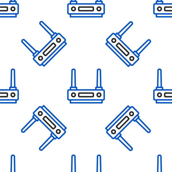 Hat Yönlendirici ve kablosuz sinyal simgesi beyaz arkaplanda izole edilmiş. Kablosuz ethernet modem yönlendirici. Bilgisayar teknolojisi interneti. Renkli taslak konsepti. Vektör