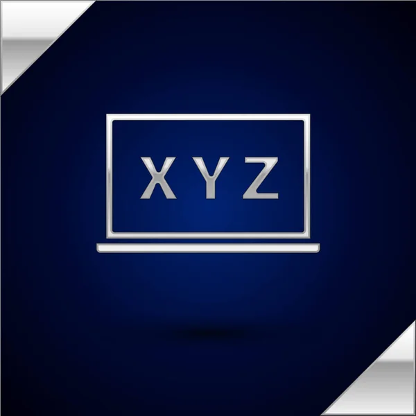 Prata Xyz Sistema Coordenadas Ícone Quadro Isolado Fundo Azul Escuro —  Vetores de Stock