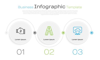 Hat kontrolü motoru, akü takviyesi kablosu ve servis ayarlayın. Ticari bilgi şablonu. Vektör