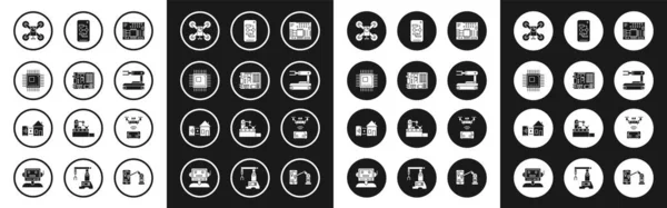 Set Placa Circuito Impreso Pcb Procesador Con Microcircuitos Cpu Cámara — Archivo Imágenes Vectoriales