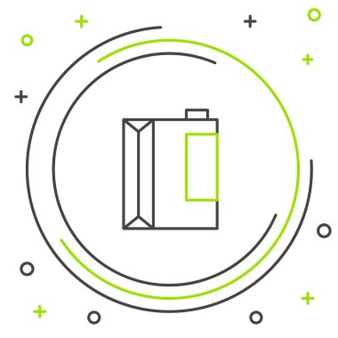 Kefir simgesi için çizgi kağıdı paketi beyaz arkaplanda izole edildi. Sağlıklı yaşam tarzı ve probiyotik tatmini için diyet yapmak. Renkli taslak konsepti. Vektör