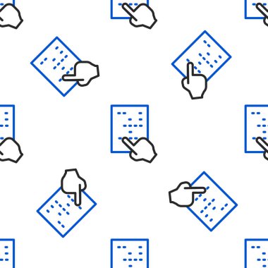 Braille çizgi simgesi beyaz arkaplanda izole edilmiş pürüzsüz desen. Finger puan topluyor. Kör ya da görme engelli insanlar için tabela yazma sistemi. Renkli taslak konsepti. Vektör