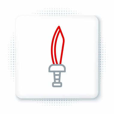 Beyaz arkaplanda Korsan kılıç simgesi izole edildi. Kılıç işareti. Renkli taslak konsepti. Vektör