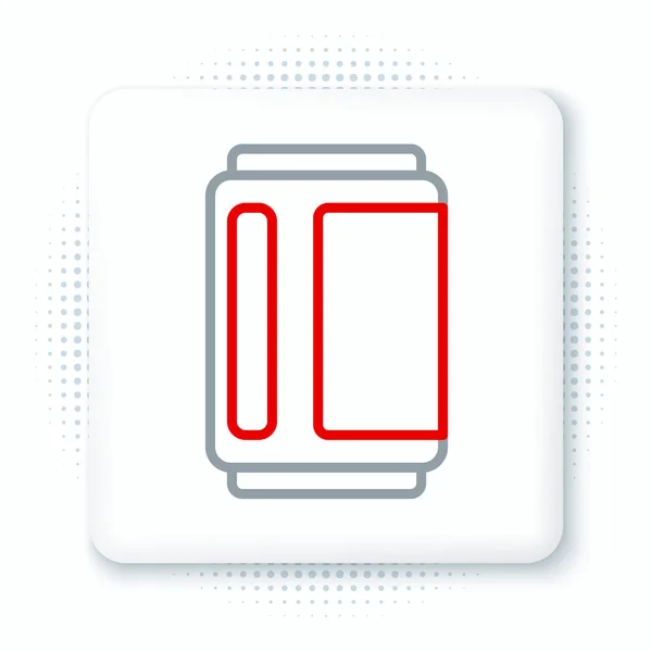 Γραμμή Beer Μπορεί Εικονίδιο Απομονώνονται Λευκό Φόντο Πολύχρωμο Περίγραμμα Έννοια — Διανυσματικό Αρχείο